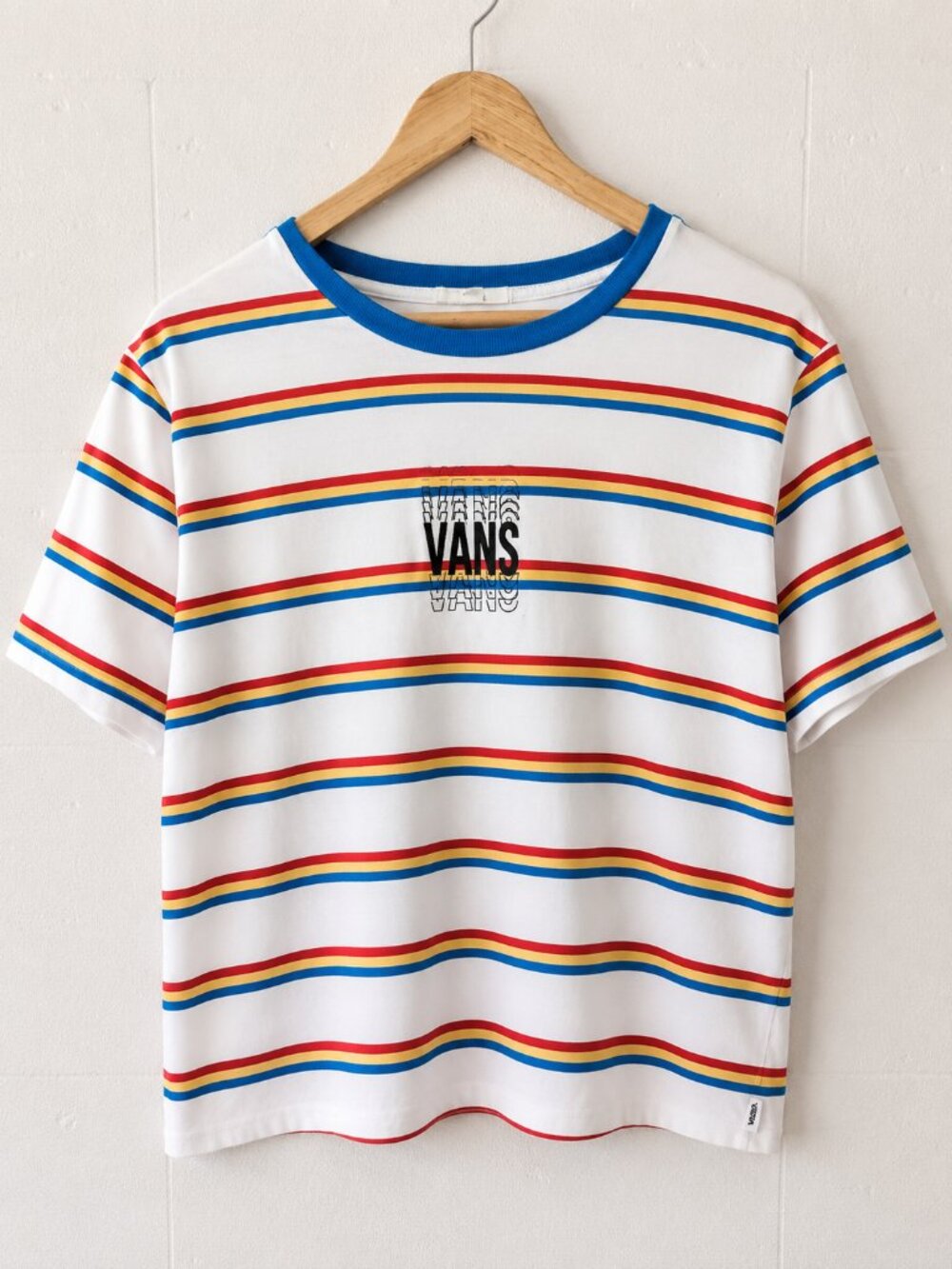 Vans | Colorful Candy Stripe Cropped T-Shirt | Streetwear Comfy Casual | XL